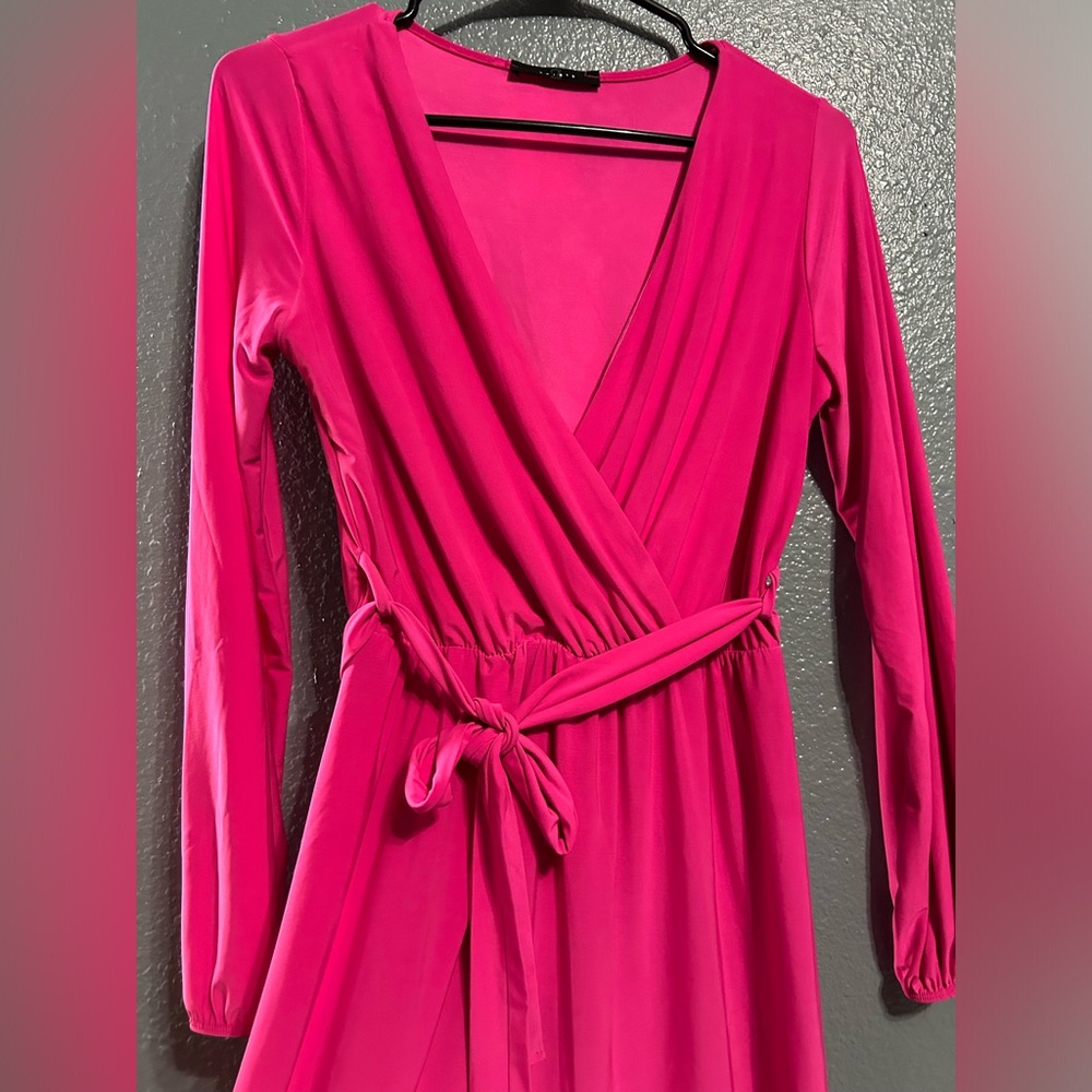 New - Fuchsia pink long-sleeve dress.